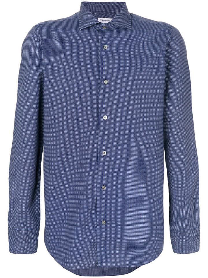 Drumohr Fine Pattern Shirt - Blue