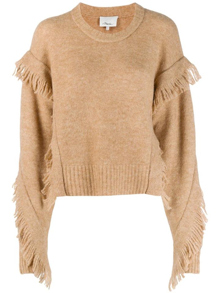 3.1 Phillip Lim Fringed Knitted Jumper - Neutrals