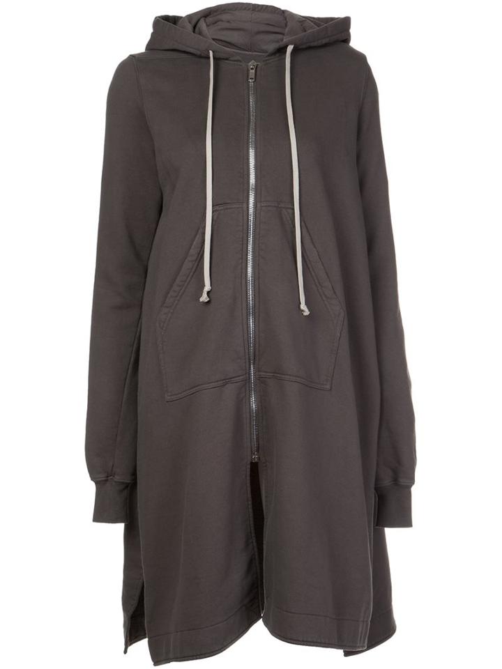 Rick Owens Drkshdw Long Hoodie, Women's, Size: Large, Green, Cotton