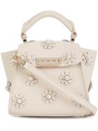 Zac Zac Posen Mini 'earthy Iconic Top Handle' Floral Crossbody Bag, Women's, White, Calf Leather