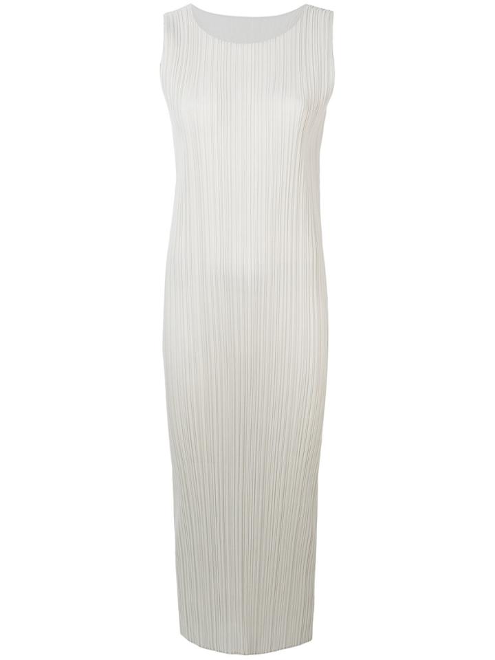 Pleats Please By Issey Miyake Pleated Tank Dress - Nude & Neutrals