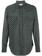 Saint Laurent Star Print Western Shirt, Men's, Size: Small, Black, Cotton