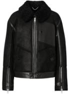 Burberry Shearling And Leather Jacket - Black