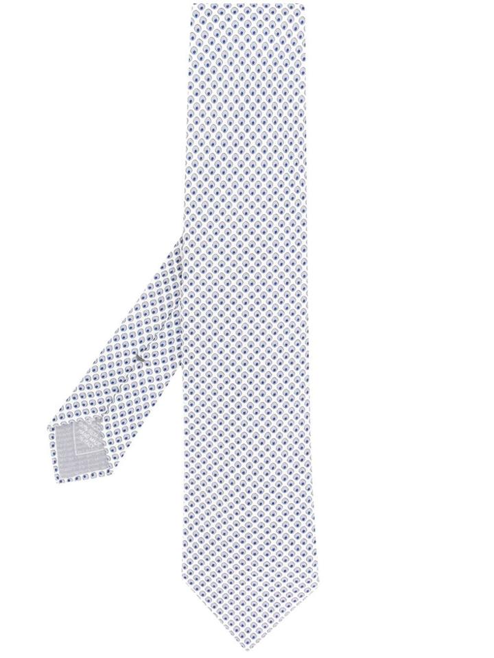 Brioni Dotted Tie - White