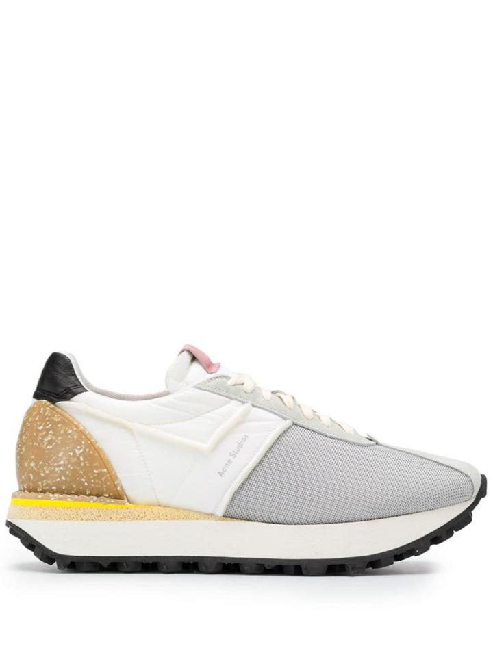 Acne Studios Mixed Material Sneakers - Green