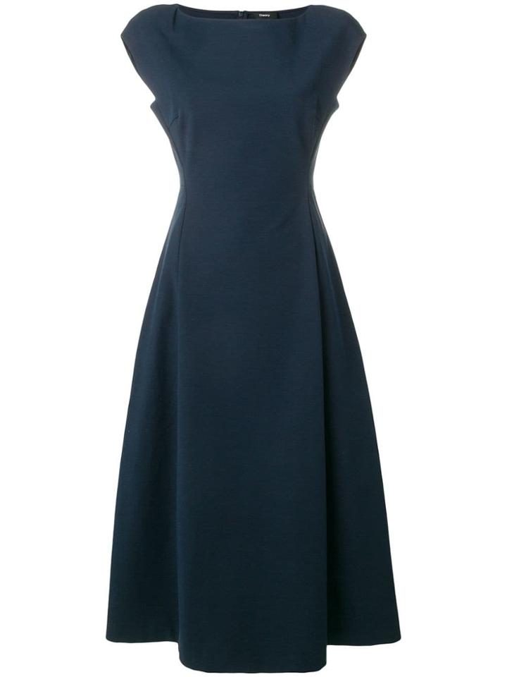 Theory Short-sleeve Flared Dress - Blue