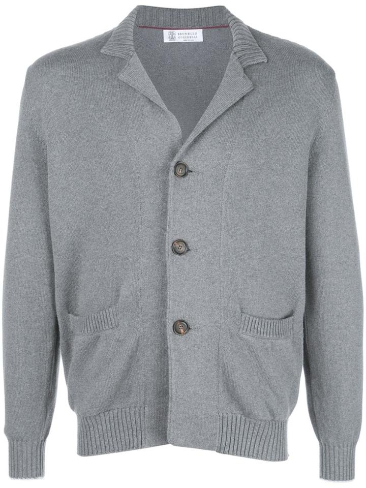 Brunello Cucinelli Button Knitted Cardigan - Grey