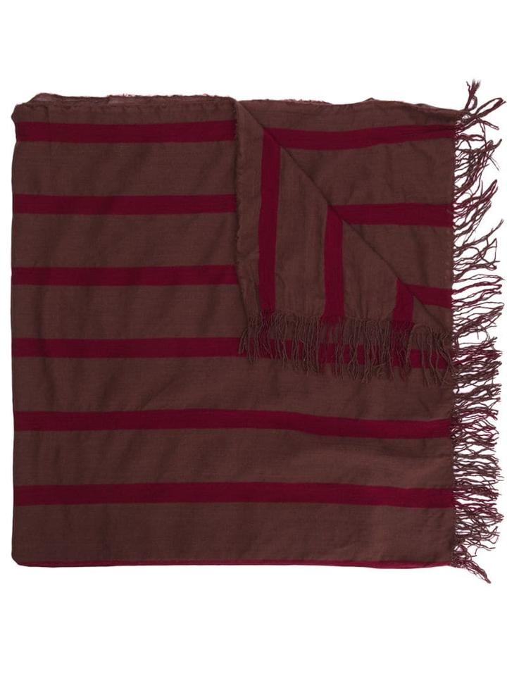 Uma Wang Striped Print Scarf - Brown