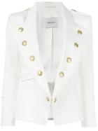 Pierre Balmain Studded Blazer, Women's, Size: 40, White, Cotton/spandex/elastane/viscose