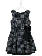 Lapin House Teen Bow Detail Star Print Dress - Blue
