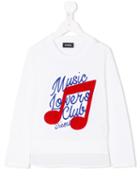 Diesel Kids - Music Lovers Club Top - Kids - Cotton - 2 Yrs, White