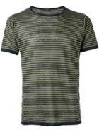 Zanone Striped Knit T-shirt - Green