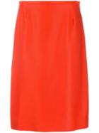 Jean Louis Scherrer Pre-owned 1990's High Waist Midi Skirt - Orange