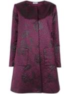 Isolda - Printed Coat - Women - Polyester/acetate - 44, Purple, Polyester/acetate