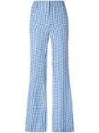 Dondup - Marion Patterned Trousers - Women - Linen/flax/viscose - 38, Women's, Blue, Linen/flax/viscose