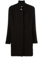 Ter Et Bantine High Neck Coat, Women's, Size: 46, Black, Virgin Wool/polyamide/silk/viscose