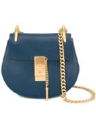 Chloé Drew Shoulder Bag, Women's, Blue, Calf Suede/calf Leather