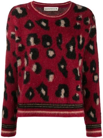 Shirtaporter Leopard Print Sweater - Red