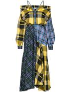 Enföld Patch-work Flared Dress - Yellow & Orange