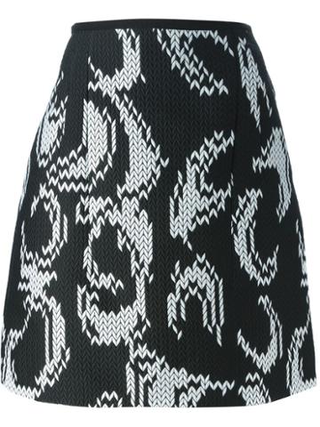 Odeeh Chevron Jacquard Skirt, Women's, Size: 36, Black, Silk/polyester/polyacrylic
