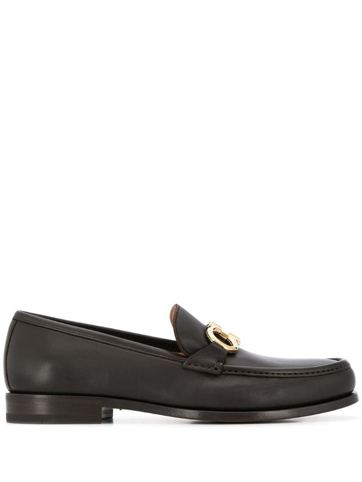 Salvatore Ferragamo Gancini Detail Loafers - Brown