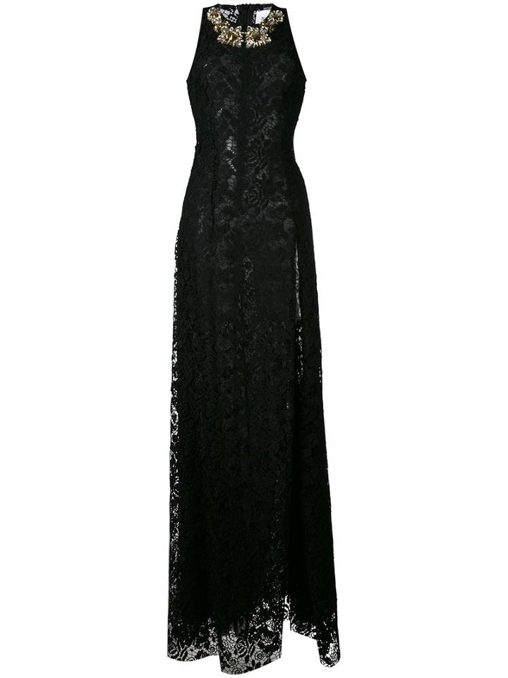 Stefano De Lellis - Embellished Lace Maxi Dress - Women - Polyester - 40, Black, Polyester