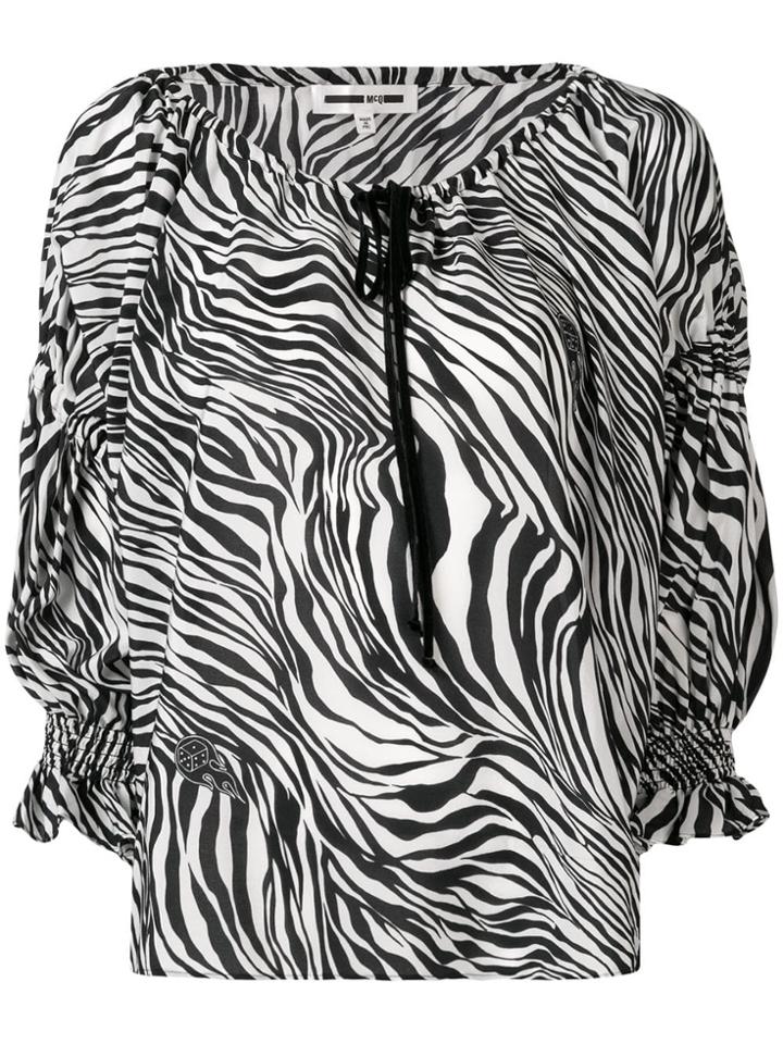 Mcq Alexander Mcqueen Zebra Print Blouse - Black