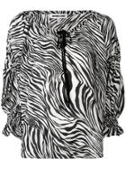 Mcq Alexander Mcqueen Zebra Print Blouse - Black