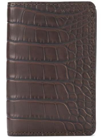 Pineider Crocodile Effect Billfold Wallet - Brown