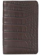 Pineider Crocodile Effect Billfold Wallet - Brown