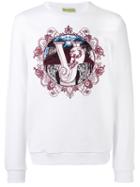 Versace Jeans Logo Print Sweatshirt, Men's, Size: Xl, White, Cotton/spandex/elastane