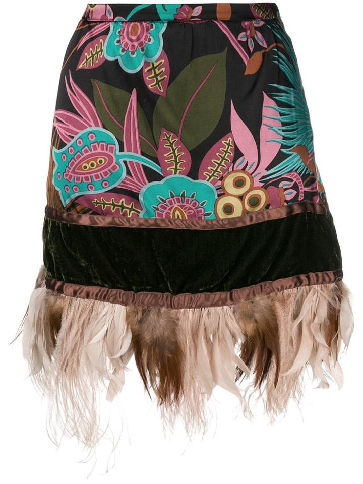 Romeo Gigli Pre-owned 2000's Floral Mini Skirt - Black