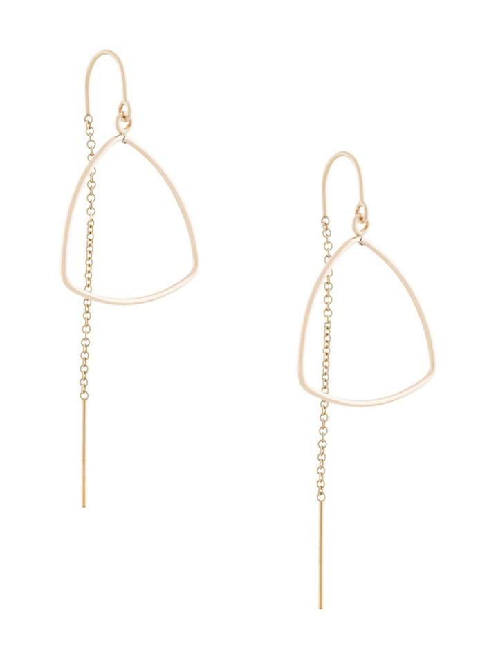 Petite Grand Triangle Thread Through Earrings - Metallic
