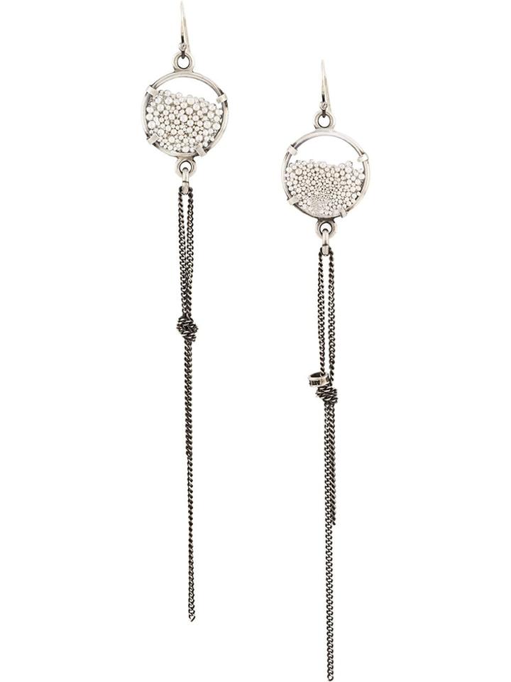 Ann Demeulemeester Chain Drop Earrings - Silver