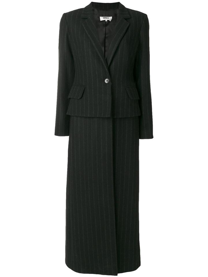 Mm6 Maison Margiela Pinstripe Suit-style Coat - Black