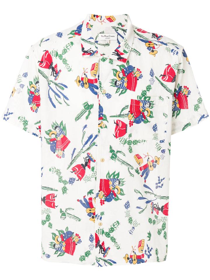 Ymc Printed Shortsleeved Shirt - Multicolour