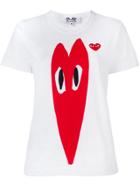 Comme Des Garçons Play Stretch Logo Print T-shirt - White
