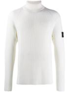 Stone Island Ribbed Roll Neck Jumper - White