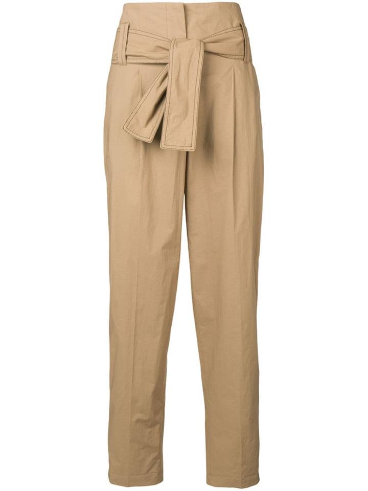 Dorothee Schumacher Tie Detail High Waisted Trousers - Brown