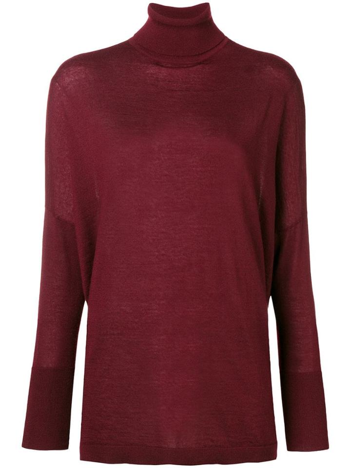 N.peal Superfine Roll Neck Sweater - Red