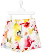 Simonetta - Floral Print Shorts - Kids - Polyester - 12 Yrs, White