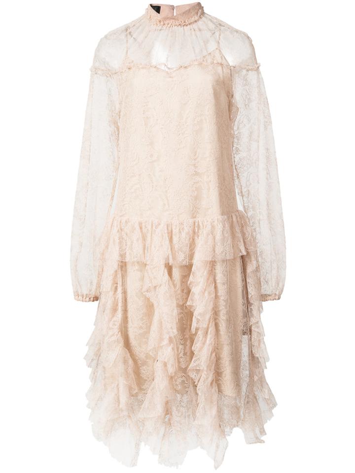 Rochas Sheer Lace Dress - Nude & Neutrals