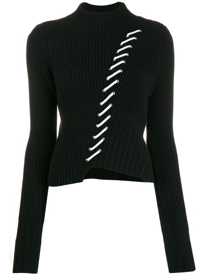 Zoe Jordan Ribbed Knit Sweater - Black