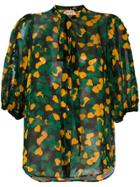 Alberta Ferretti Long Sleeved Printed Blouse - Black