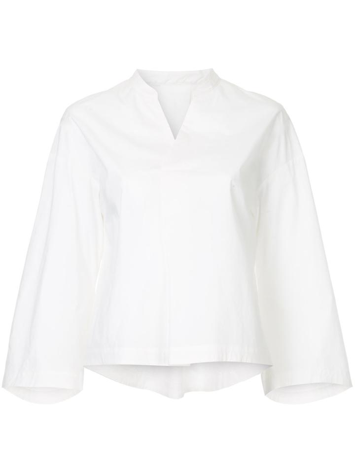 En Route Flared Sleeve Blouse - White