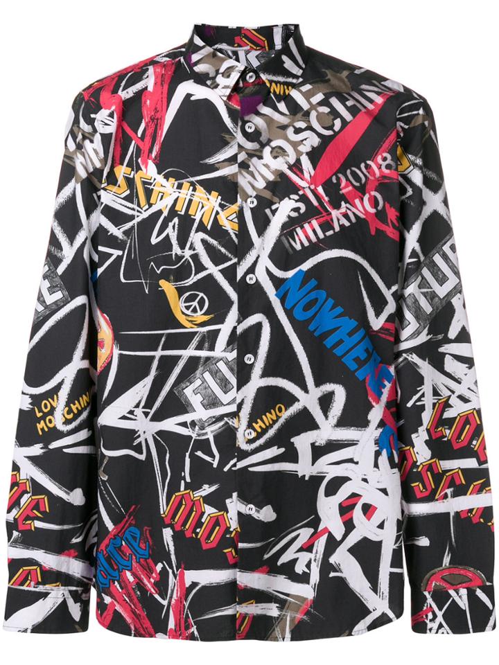 Love Moschino Patterned Button Shirt - Black