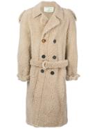 Off-white Art Dad Oversized Coat - Nude & Neutrals