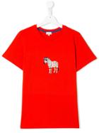 Paul Smith Junior Teen 'cool Zebra' Print T-shirt - Red