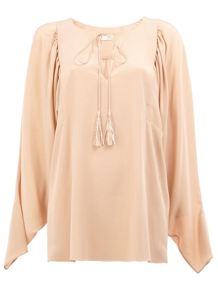 Chloé Slit Front Blouse, Women's, Size: 40, Pink/purple, Silk