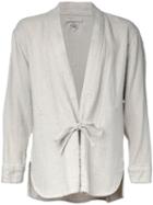 Gold Herringbone Kimono Shirt, Men's, Size: Large, Nude/neutrals, Linen/flax